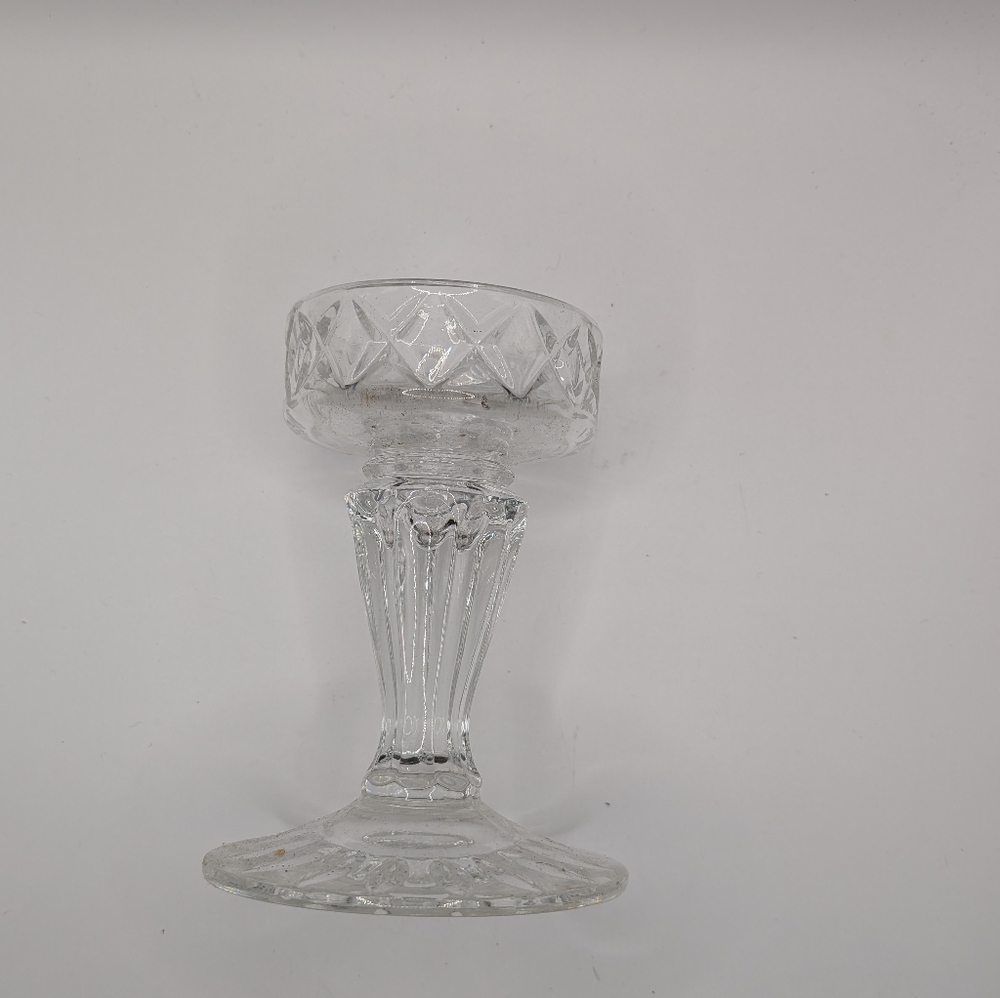 Block Crystal Taper Candle/Votive Holder 5 1/2"